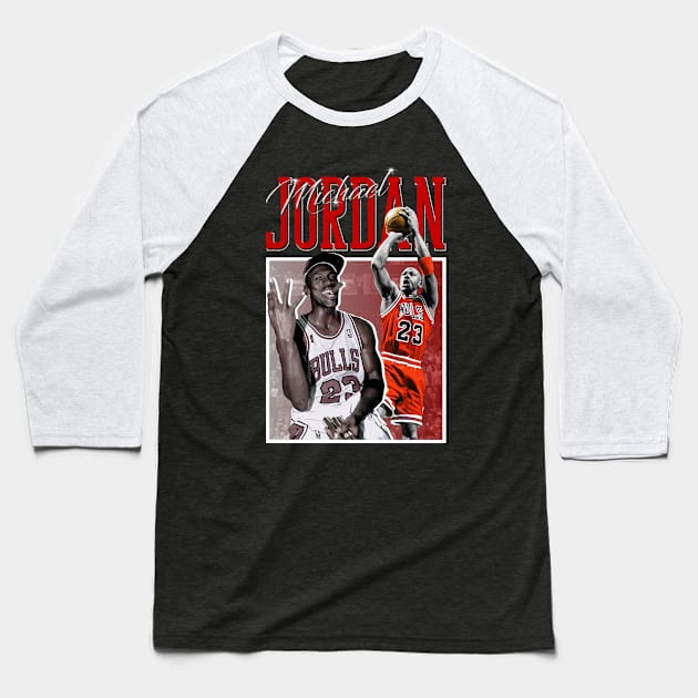 Michael Jordan 23 - Basketball Player Baseball T-Shirt by Diamond Creative